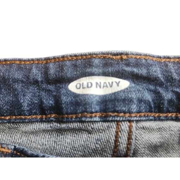 Old Navy Slim Midi Dark Beach Tree Denim Jean Shorts Women's 8 Cuffed Casual - Picture 5 of 8